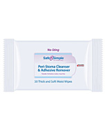 Safe N Simple No Sting Peri-Stoma Cleanser & Adhesive Remover Wipes