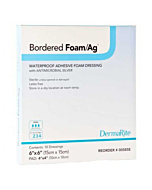 Dermarite Industries Bordered Foam AG Waterproof Adhesive Dressing