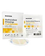 McKesson Hydrocolloid Dressing with Film Backing 6 x 7 Inch - Sterile