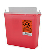 McKesson 5 Quart Red Prevent Sharps Disposal Container with Horizontal Entry Lid 2262
