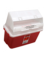 Covidien 5 Quart Transparent Red GatorGuard Sharps Container with Counterbalanced Door 31353603