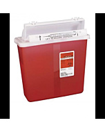 Covidien 5 Quart SharpSafety Safety In Room Sharps Container with Counterbalance Lid - Red or Clear