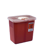 Covidien 3 Gallon Red Sharps Container with Hinged Rotor Lid 8527R