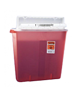 Covidien 4 Gallon Transparent Red SharpSafety Sharps Container with Counterbalance Lid 8541SA