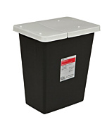 Covidien 8 Gallon Black SharpSafety Waste Container with Hinged Lid 8607RC