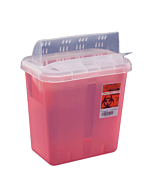 Covidien 2 Gallon Red Multi-Purpose Sharps Container with Horizontal Drop Opening Lid 89651
