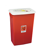 Covidien 18 Gallon Red SharpSafety Sharps Container with Gasketed Hinged Lid 8998