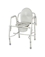 Drive Steel Drop Arm Bedside Commode with Padded Arms