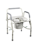 Drive Steel Drop Arm Bedside Commode with Padded Seat & Arms