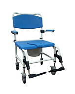 Drive Bariatric Aluminum Rehab Shower Commode Chair with Two Rear-Locking Casters