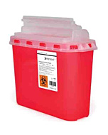 McKesson 5.4 Quart Red Sharps Container with Horizontal Entry Lid 269