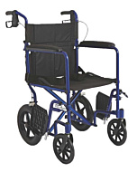 Medline Aluminum Transport Chair with 12-Inch  Wheels