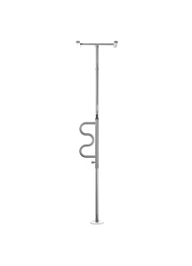 Security Pole w/ Optional Curved Grab Bar by Stander