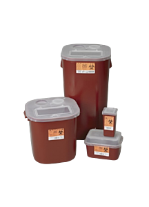 Medical Action Industries 1 Quart Transparent Red Stackable Sharps Container with Biohazard Symbol 8702T