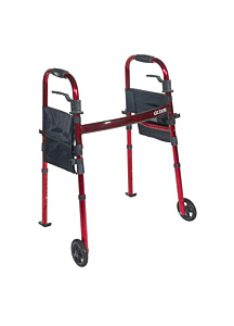 Drive Portable Folding Travel Walker with 5" Wheels and Fold up Legs