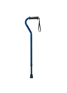Drive Adjustable Height Offset Handle Cane with Gel Hand Grip