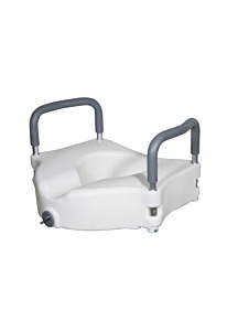 Drive Elevated Raised Toilet Seat with Removable Padded Arms, Standard Seat